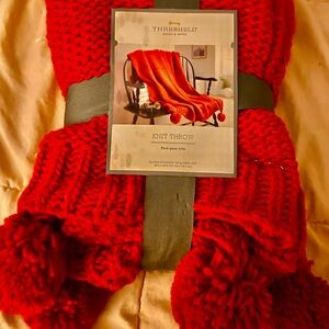 Threshold Vibrant Red Knit Throw